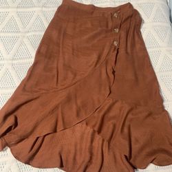 Brown High To Low Medium Skirt 