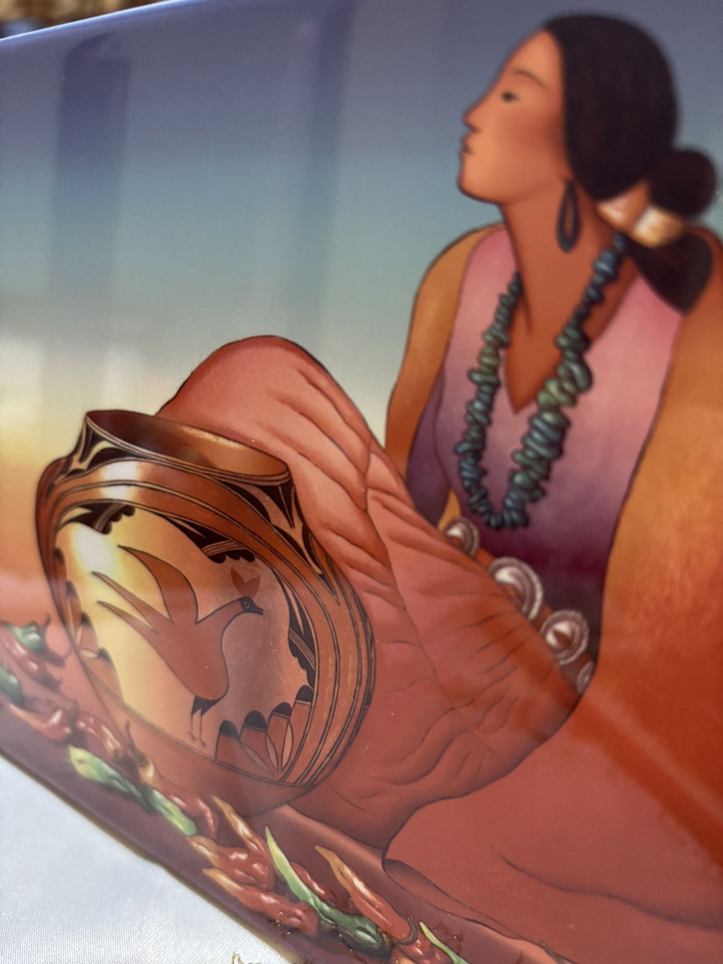 Zia Benita By RC Gorman Framed Glass Tile