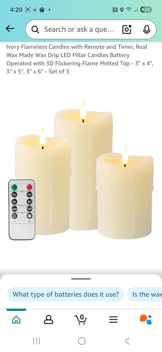 Ivory Flameless Led Flickering Candles