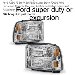 Pair Of Headlights Fit Ford Super Duty 2005 Thru 2007