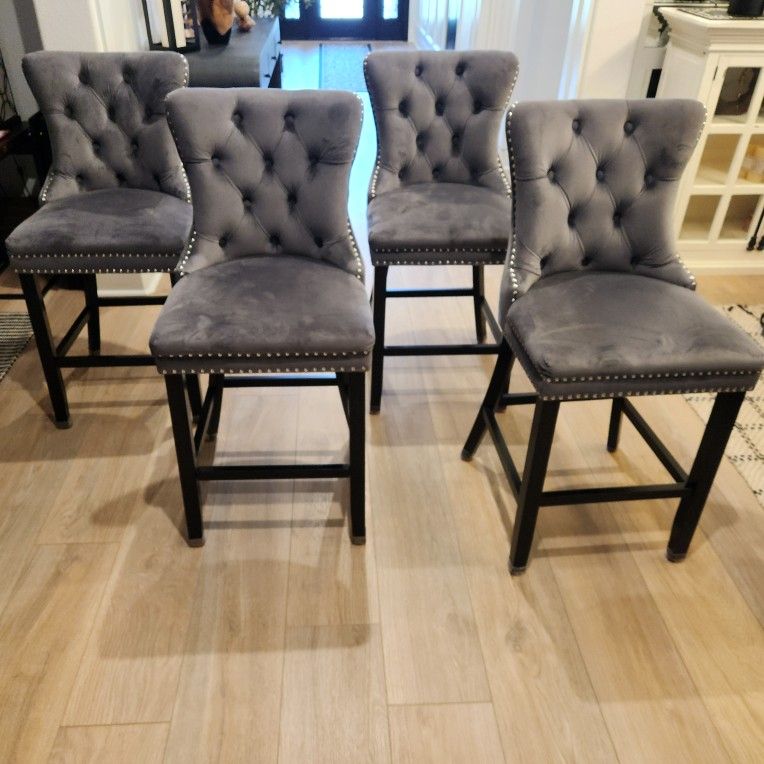 Barstool Set of 4 - Dark Grey