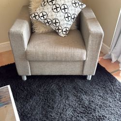 Set Of Two  Chair Upholstered Armchair Square Arms Decorative  