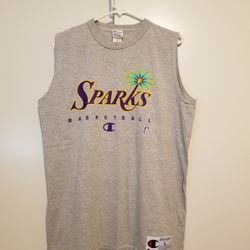 Vintage WNBA Los Angeles Sparks Champion No Sleeve Tee, Mens Sz Large $35, Pls Read Description!