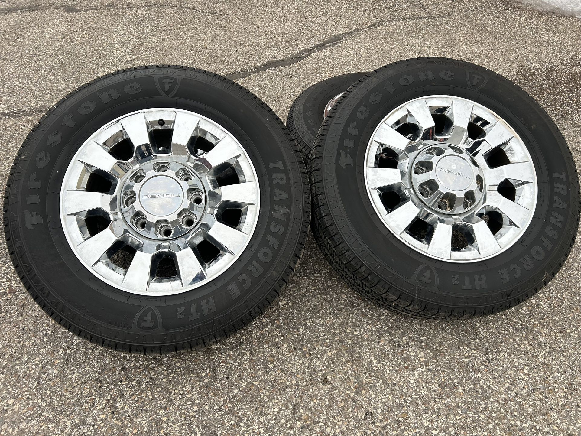 oem 20” GMC Sierra 2500 Denali wheels LT275/65r20 Firestone tires 8x180