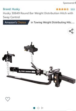 Husky 30849 Round Bar Weight Distribution Hitch with Sway Control