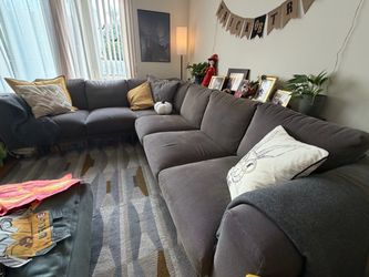 Gray Fabric Sectional Sofa