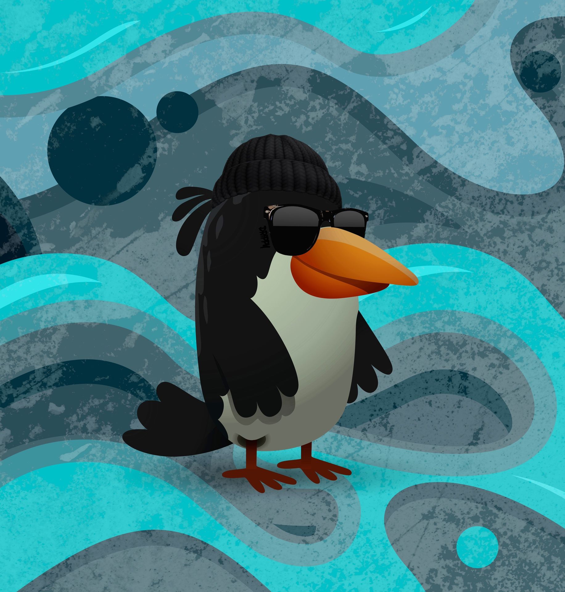 Ice Drippy Birdz Framed Art 8”x8”