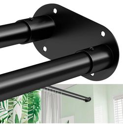 Double Shower Curtain Rod, Adjustable 28 to 76 Inches Wall Mounted Double Shower
