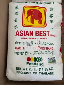 Asian Best Red Elephant Jasmine Rice 25 lb Bag – Thai Premium Quality