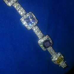 Sterling Silver Bracelets. Real Stone.like New
