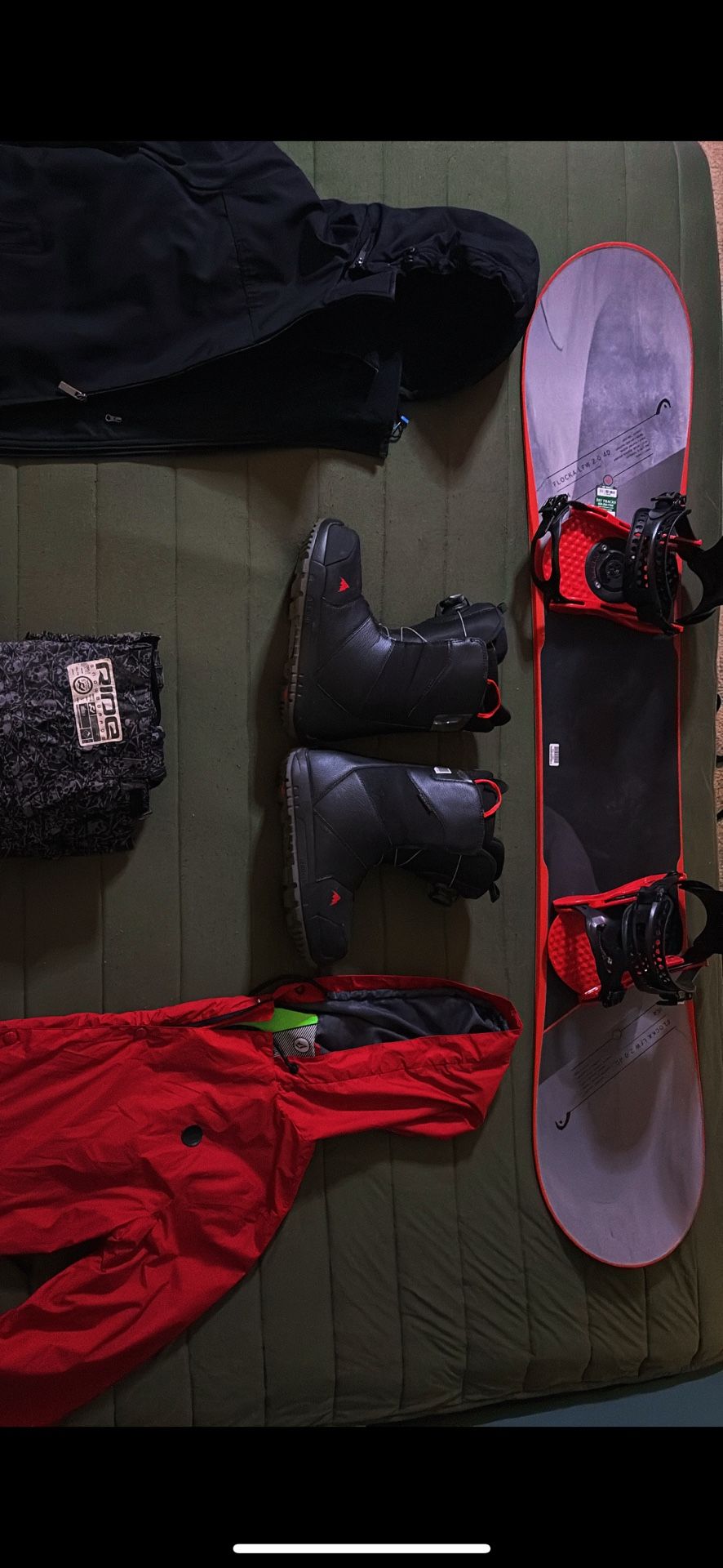 Complete Snowboard Setup — Board/Bindings/Boots/2-Jackets/Pants (Ready to Ride)