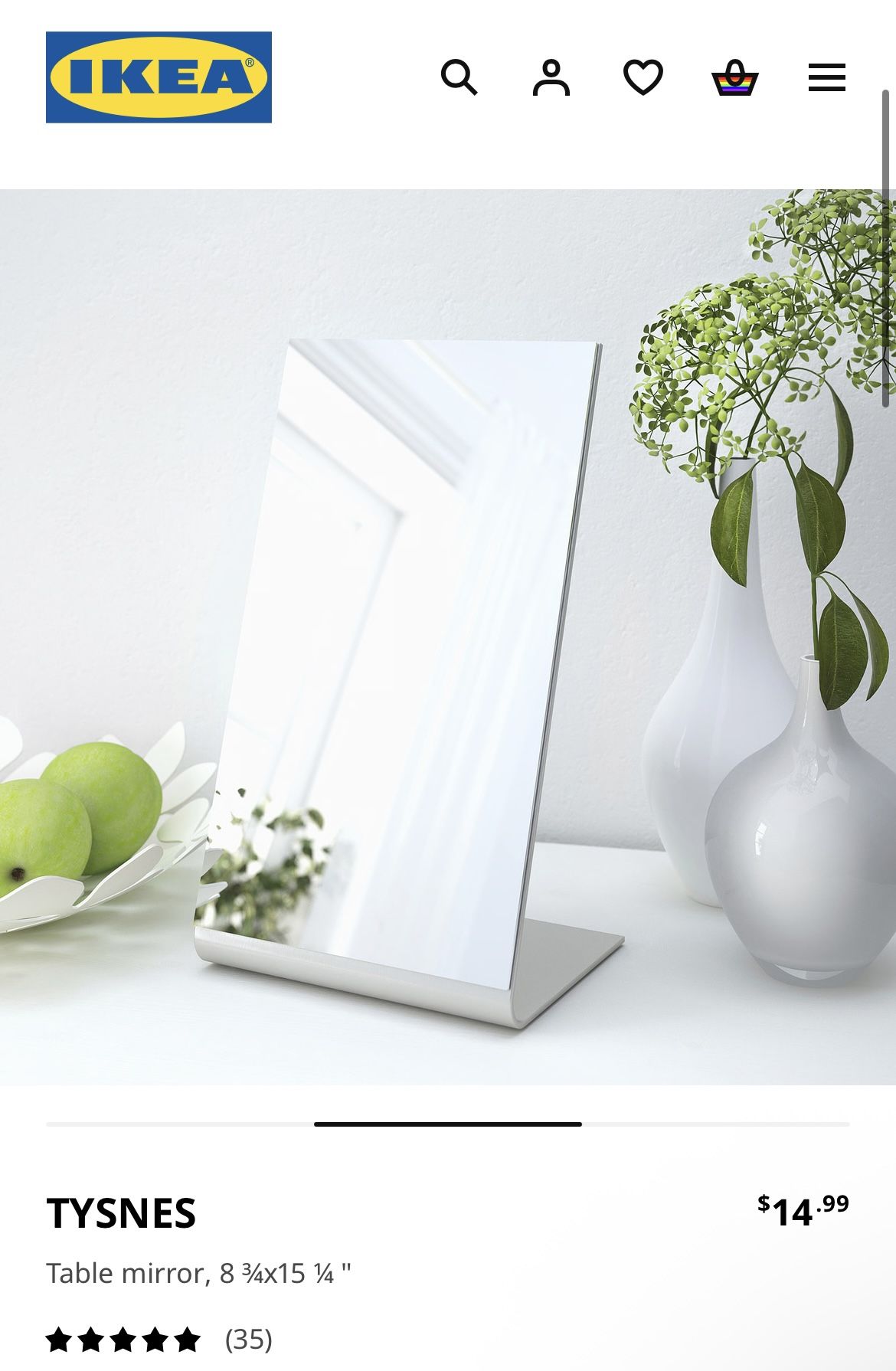 IKEA TYSNES Stylish Tabletop Mirror