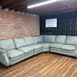 Delivery Available Gray 4pc L shape sectional sofa couch