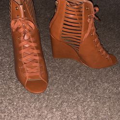Wedge Open Toe Heels 
