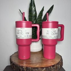 Simple Modern 30 fl oz Insulated Stainless Steel Trek Tumbler with Straw Lid | Holly Berry