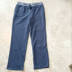 Laura Scott Navy Blue Casual Pants Sweat Pants Straight Leg Size Medium 