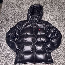 NWT Polo Ralph Lauren "The Gorham" Glossed Down Puffer Jacket - Black (Size L)