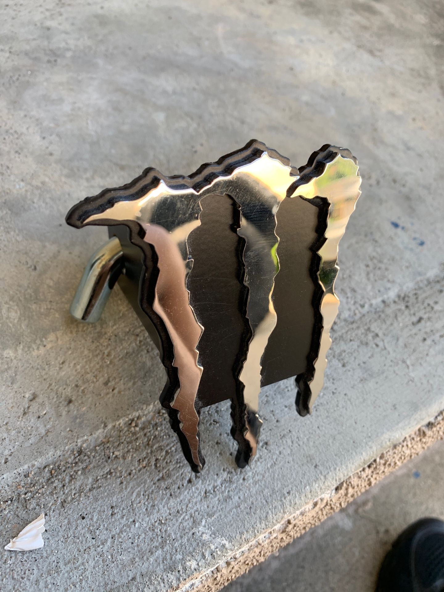 Monster energy drink tow hitch cover chrome