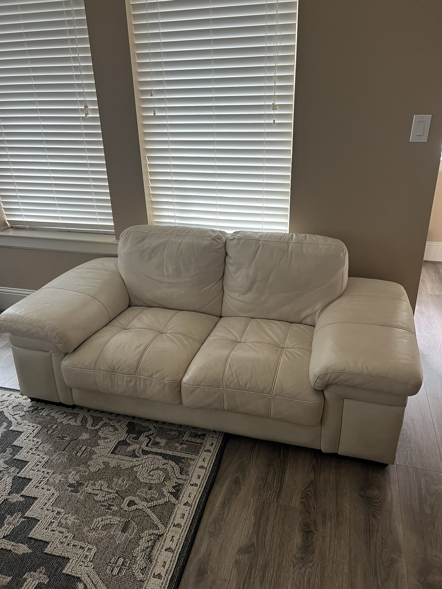 Leather Couch Off White