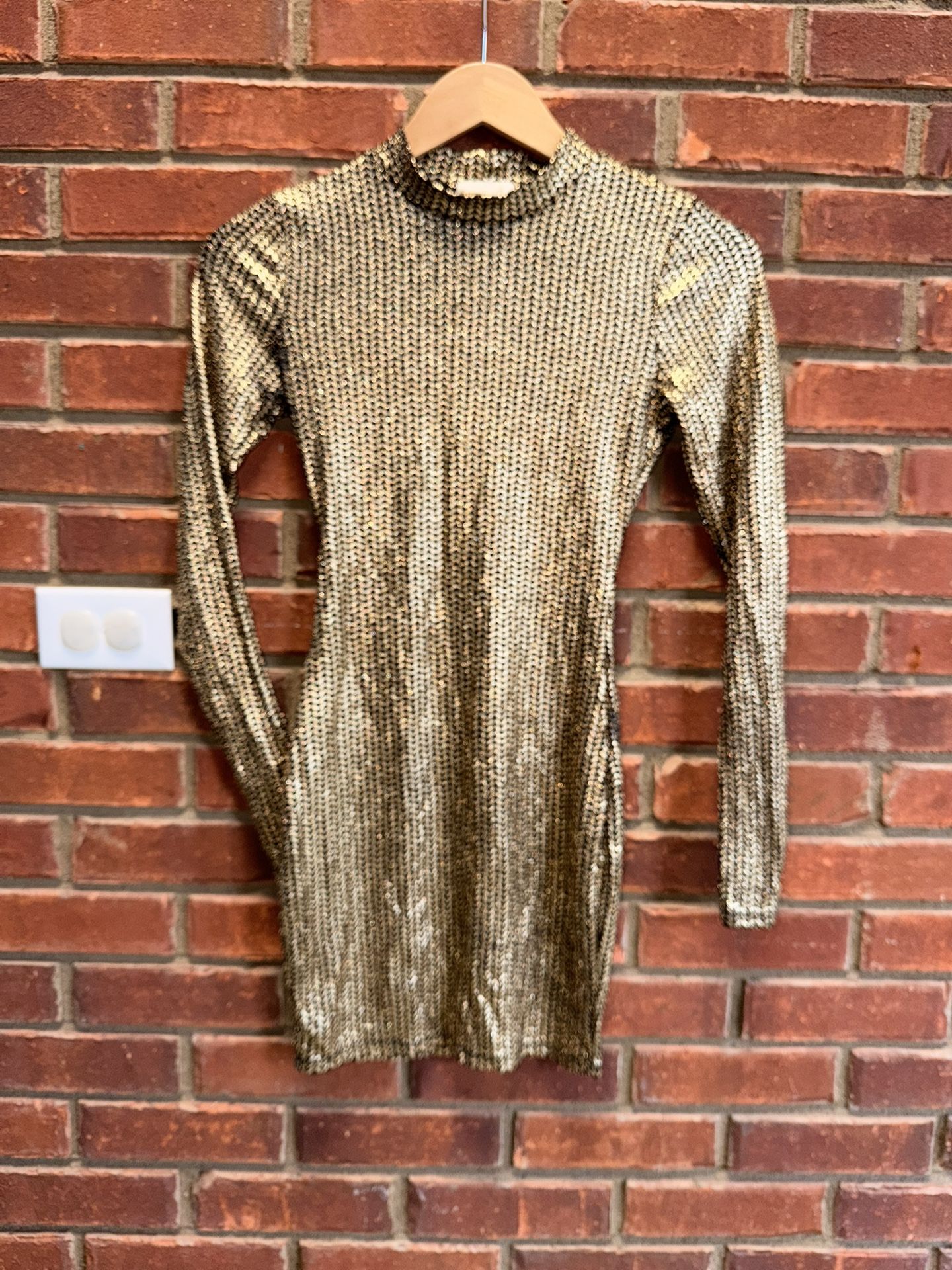 Gold And Black Mini Dress