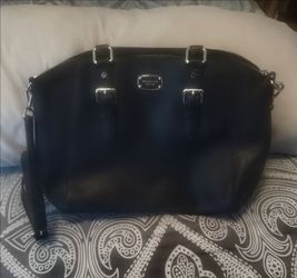 Michael Kors Black Leather Satchel/Dome Shoulder Bag