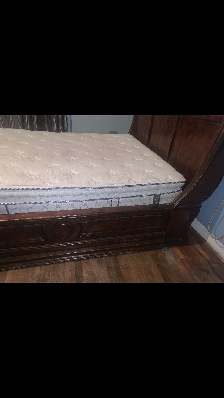 Queen size bed with frame