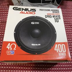New 10” Genius Audio 400w Max Power Midrange Speaker $50 Each