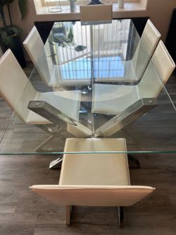 Glass dining table