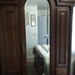 Queen Bed And Armoire with Siderails