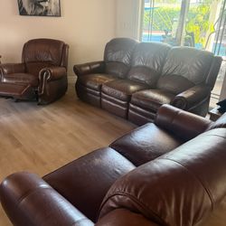 Sofa Love Seat Chair. Leather 