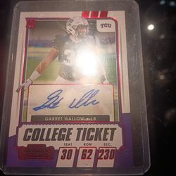 College football ticket signed by Garret Wallow for sale.