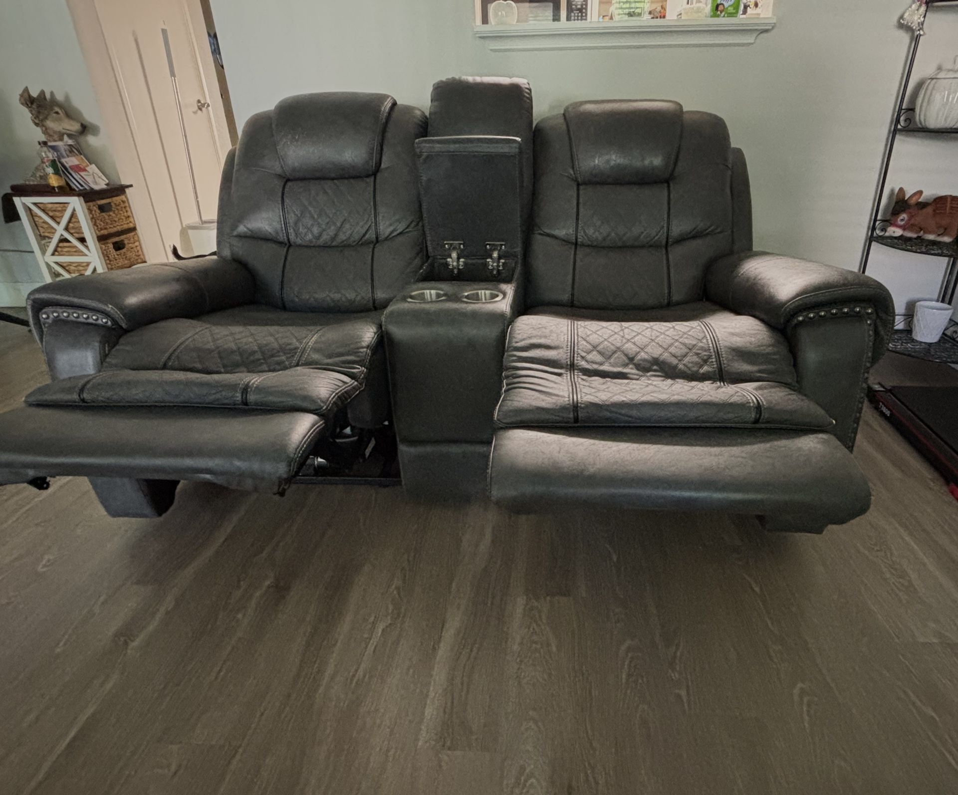 Charcoal Grey Electric Recliner Couch