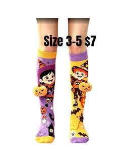 Halloween Knee-High Socks with 3D Pumpkin size 3/5 5/8 💖💖