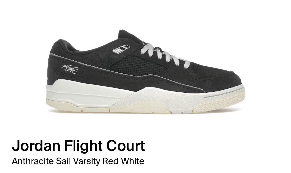 Jordan Flight Court Anthracite/White Sail M-8.5