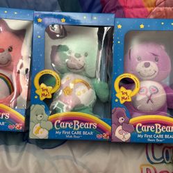 10” My First Care Bears Unopened Boxes 2004 Bedtime, Love A Lot, Wish, Cheer, Share Bear