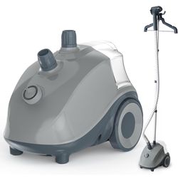 Garment Steamer for Clothes Standing, 1500W Powerful Clothes Steamer Standing with Wheels, 1.7L Water Tank for 55 Min Continuous Steaming, Professiona