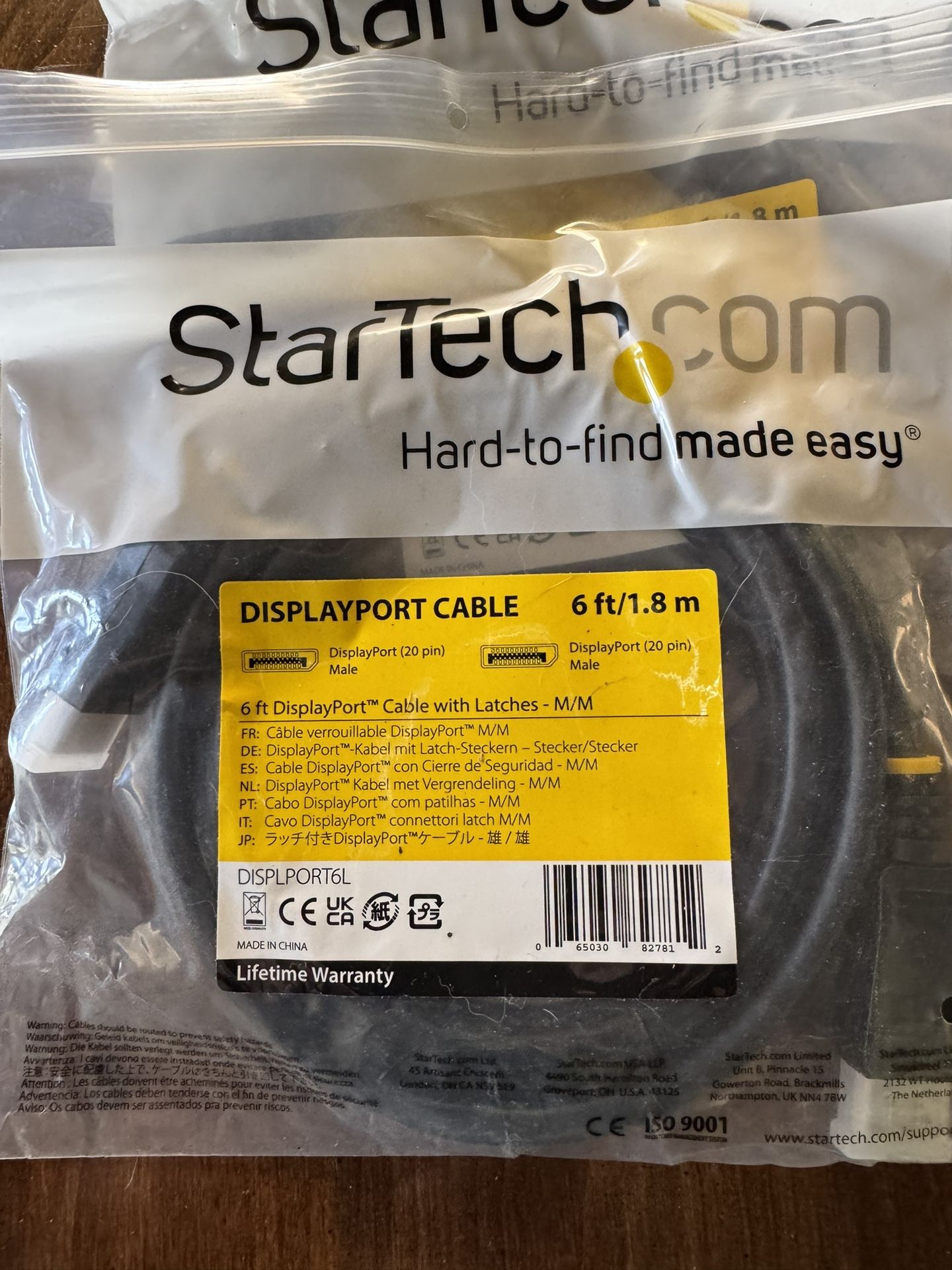StarTech 6ft DisplayPort Cable w/ Latches