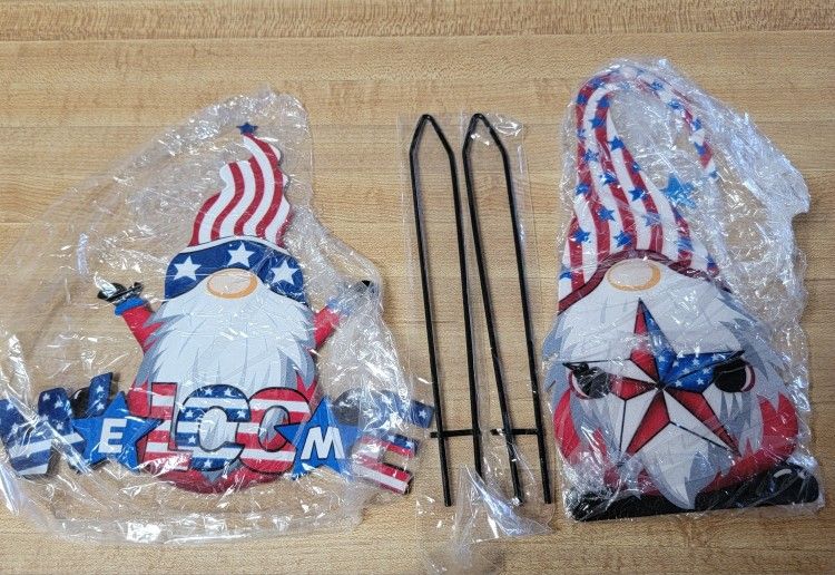 Gnomes 4th Of July-Metal X 2-Brand New