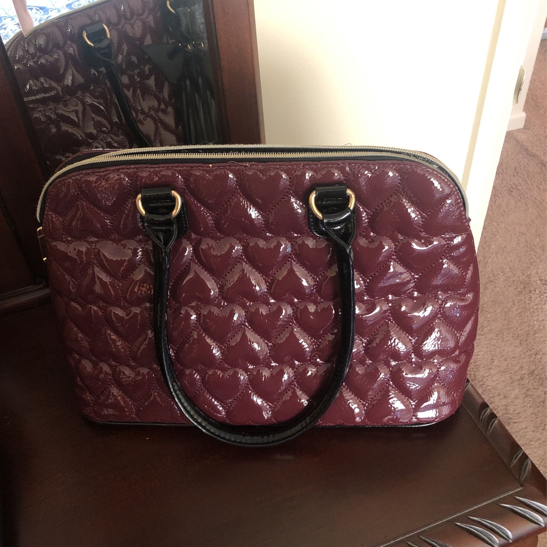 Betsey Johnson Purse Maroon 