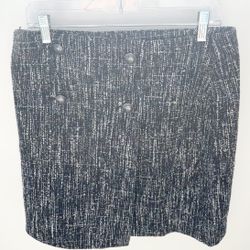 LOFT Button Wool Blend Skirt Women’s Size 8 **NEW  
