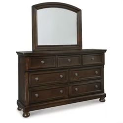 Wooden Dresser With Mirror