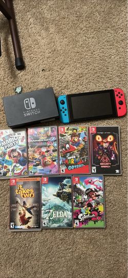 Nintendo switch with game lot