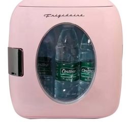 Pink mini fridge