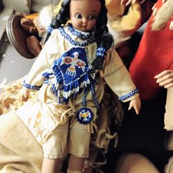 Vintage Native American Porcelain Doll