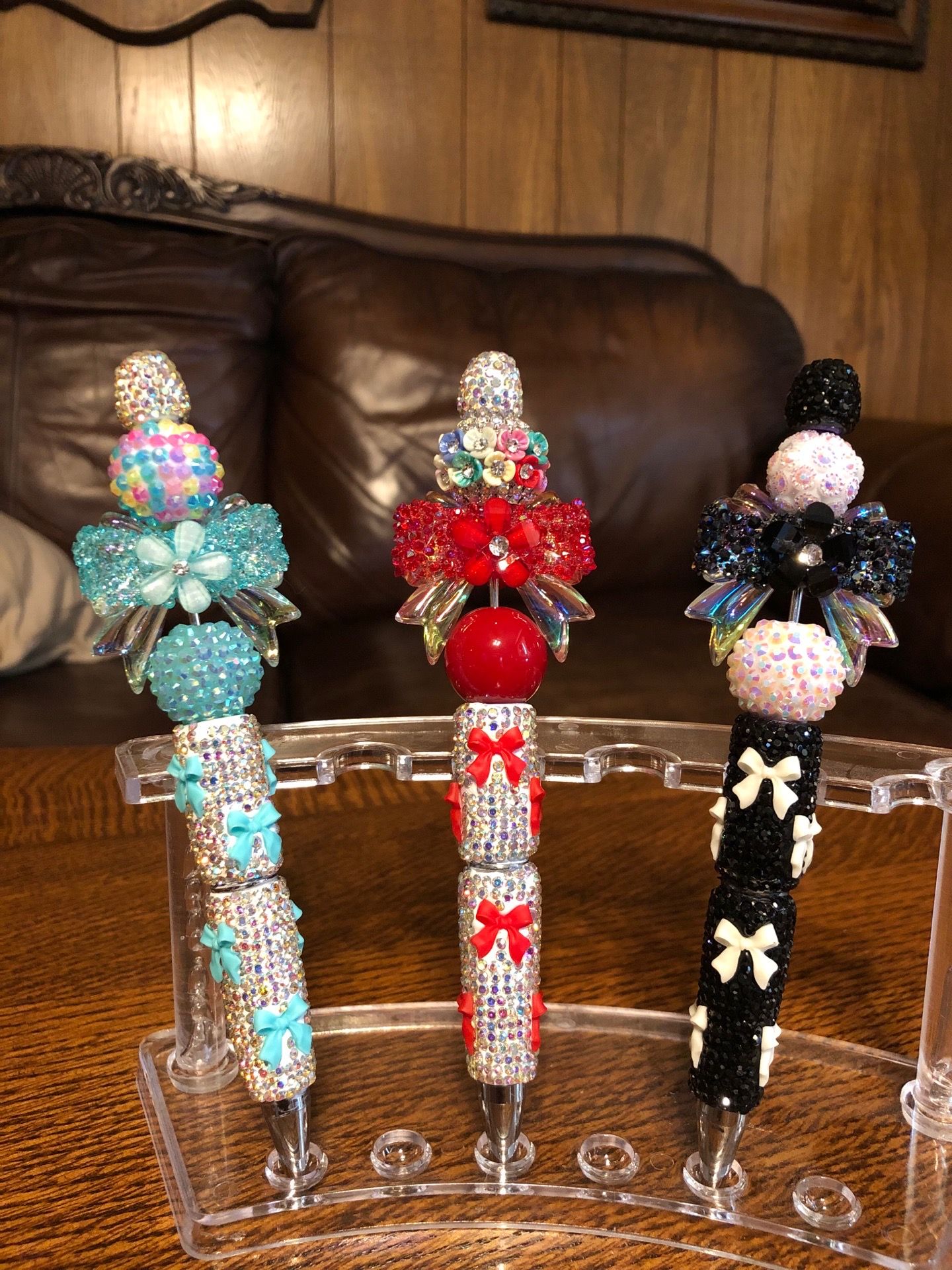 Bow beaded ink pens are $7 each!