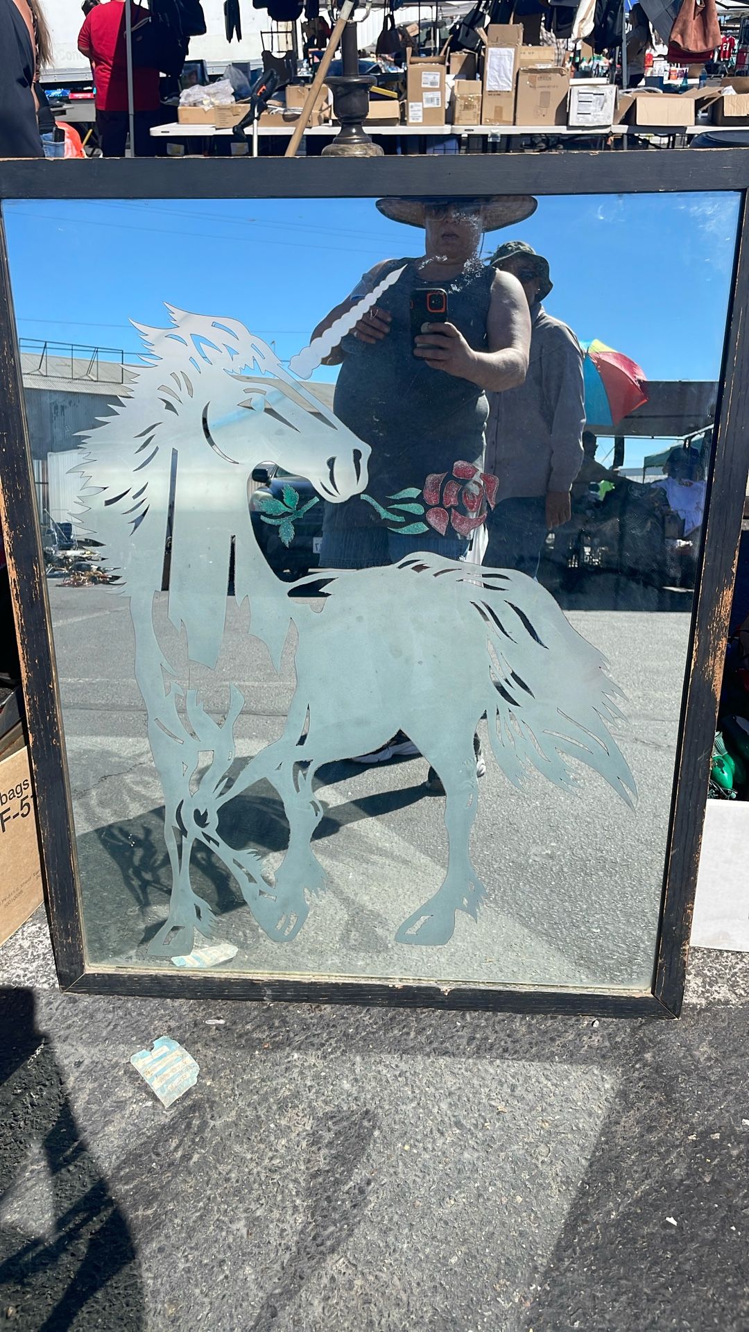 Unicorn mirror antique