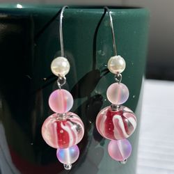 Handmade Valentines Day Drop Earrings 