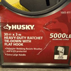 Husky Heavy Duty Ratchet Tie Down With Flat Hook
