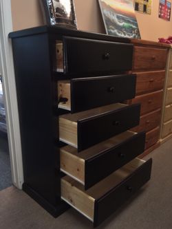 New Pinewood Dresser 5 Drawer Black