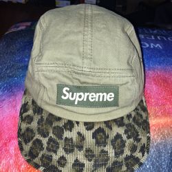 Supreme Safari Olive Green 5-Panel Camp Cap *Rare*